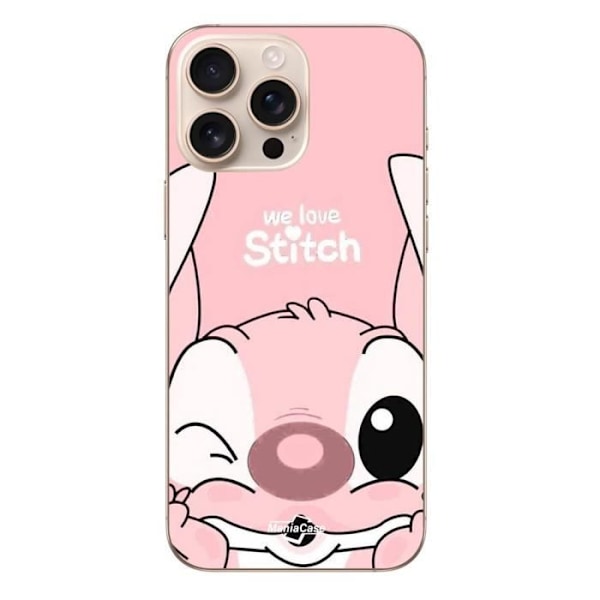 Coque iPhone 16 Pro Stitch Angel söt rosa Maniacase