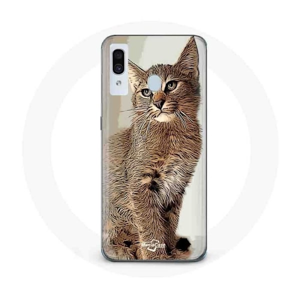 Coque - Samsung - Galaxy A40 - Souple - Noir - Siamois Ras av katter