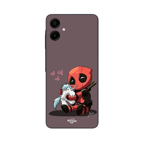 Telefonfodral - Maniacase - Samsung Galaxy A06 - Bebis Deadpool med Enhörning - Silikon - Mjuk Svart