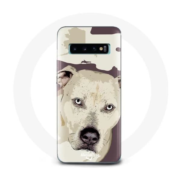 Cover til Samsung Galaxy S10 Plus Hvid Pitbull Hund