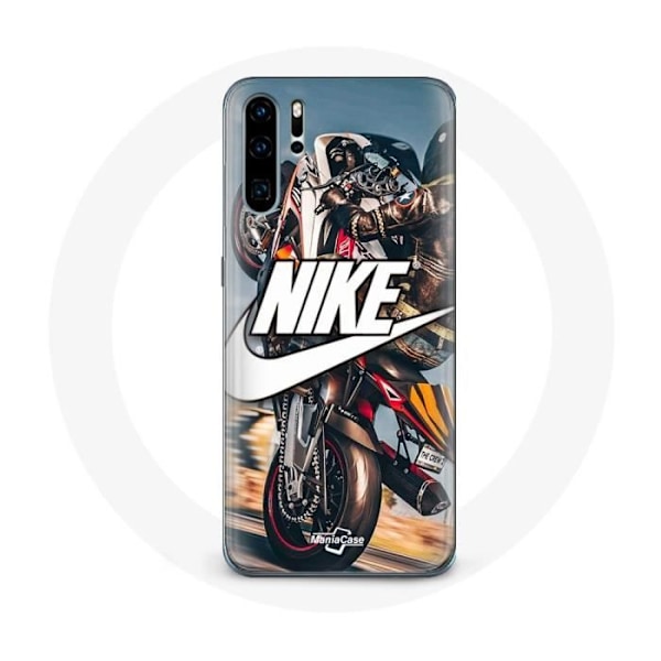 Coque Maniacase för Huawei P30 Pro Nike Logotyp Vit Motorcykelhjul - svart