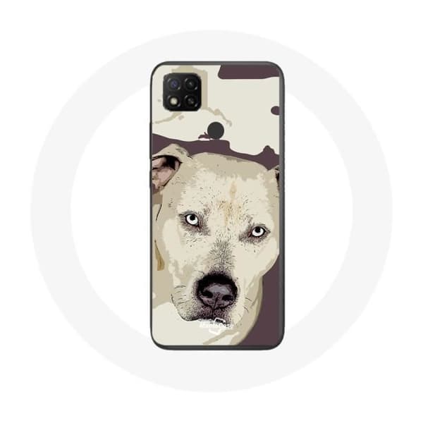 Coque - Xiaomi - Redmi 9C - Blød - Pitbull Hund - Hvid Vit