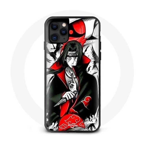 Coque - Maniacase - Iphone 11 Pro Max - Itachi Uchiwa Naruto - Mjuk - Skydd och dekoration Svart