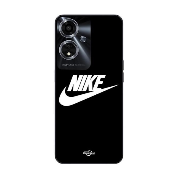 Coque för Oppo A59 5G nike-logotyp vit framsidan svart Maniacase