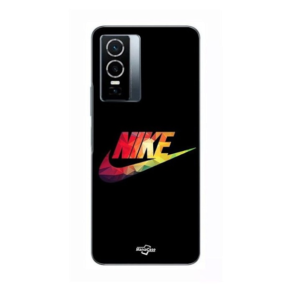 Coque för Vivo Y76 5G nike-logotyp färgglad svart framsida Maniacase svart