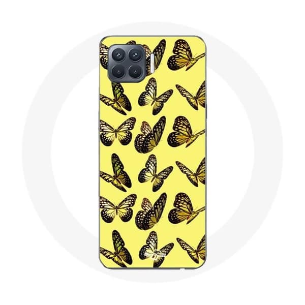 Cover til Oppo A93 Sommerfugle Gul Baggrund