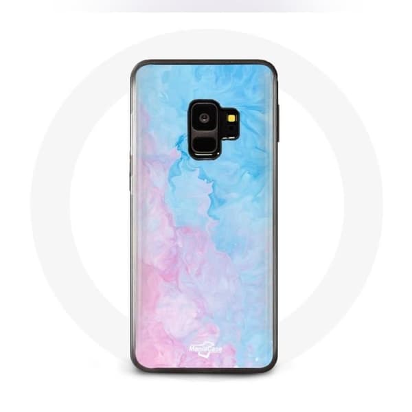 Cover til Samsung Galaxy S9 plus Blå rosa baggrund