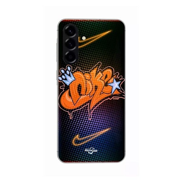 Coque - Maniacase - Samsung Galaxy A56 - Silikon - Mjuk - Nike Just Do It Orange Svart