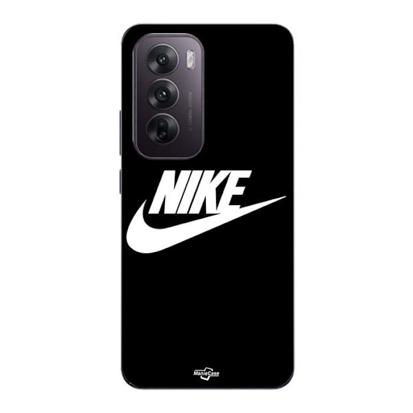 Coque - Nike - Oppo Reno 12 5G - Vit logotyp - Mjuk - Svart silikon Svart vit