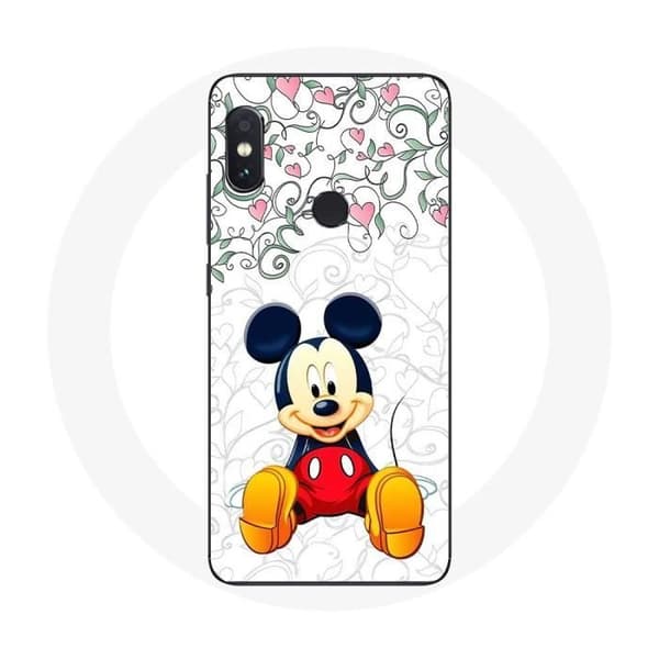 Coque för Xiaomi Redmi Note 5 AI Dual Camera Mickey Mouse Blommor Hjärta