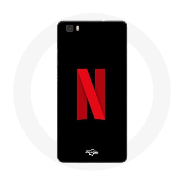 Cover til Huawei P8 Lite Netflix-logo rød baggrund sort