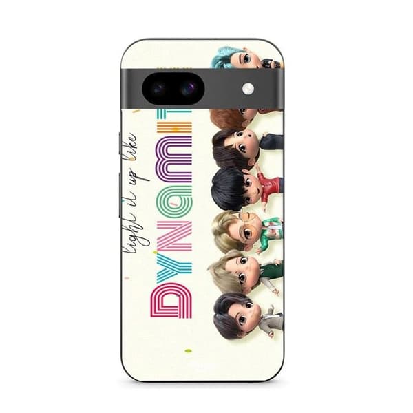 Telefoncover - MANIACASE - Google Pixel 8a - Silikone TPU - Kpop BTS DYNAMITE - Sort svart