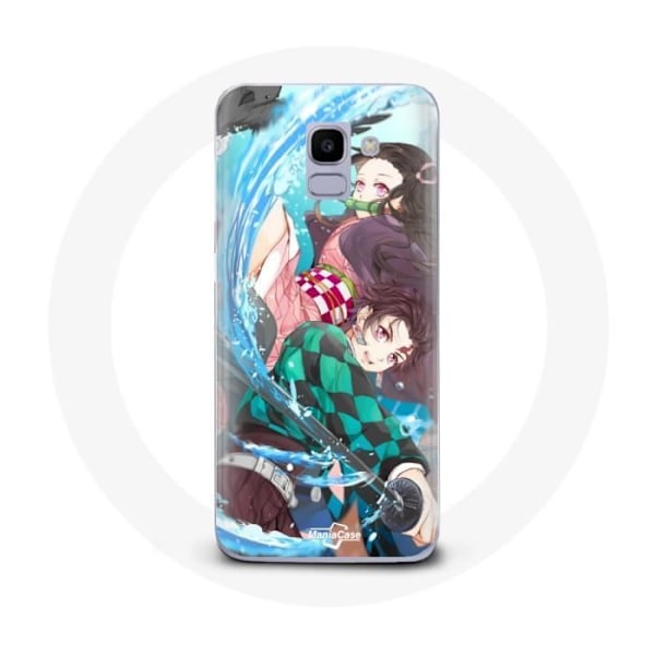 Coque för Samsung Galaxy A8 2018 Tanjiro och Nezuko Demon Slayer Kimetsu no Yaiba Anime