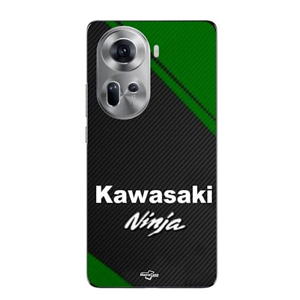 Coque - Maniacase - Oppo Reno 11 5G - Logo Kawasaki Ninja - Flexibel - Svart