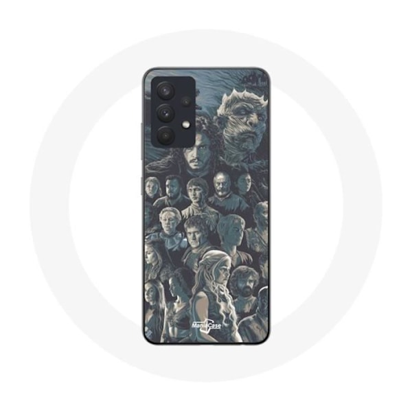 Coque för Samsung Galaxy A13 5G Game of Thrones Säsong 8 Le Trône de Fer Affisch Karaktärer Grå Bakgrund
