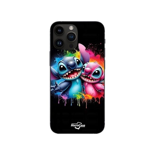 Telefonfodral - Maniacase - Iphone 12 Pro - Mjuk - Silikon - Stitch Angel Färgglad Svart