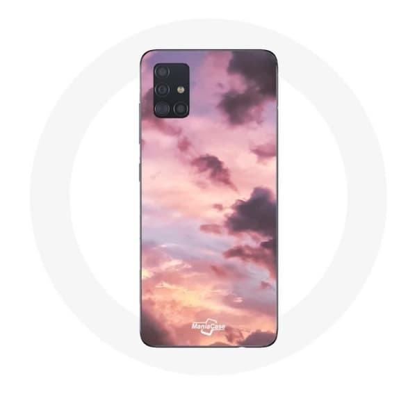 Samsung Galaxy A51 suojakuori auringonlasku taustalla