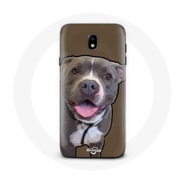 Mobilskal för Samsung Galaxy J5 2017 Vit grå Pitbull hund