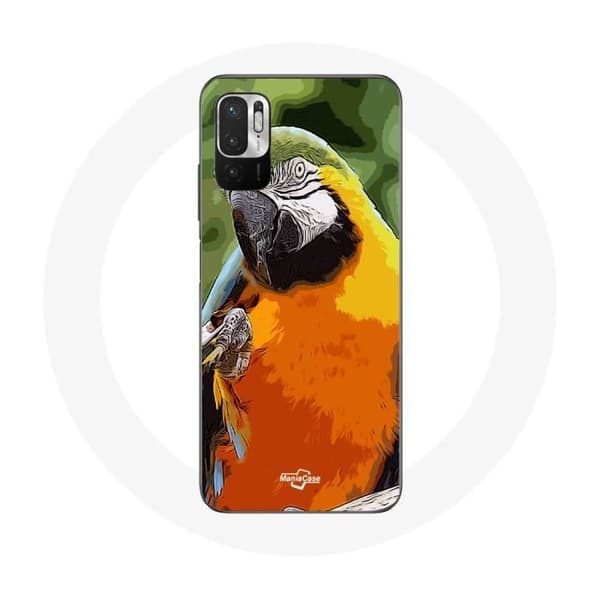 Coque pour Xiaomi Poco M3 Pro Aras Perroquet Orange vert