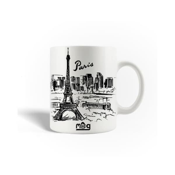 Mugg - Jag älskar Paris - Keramik - 30cl - Diskmaskinvänlig - Vit