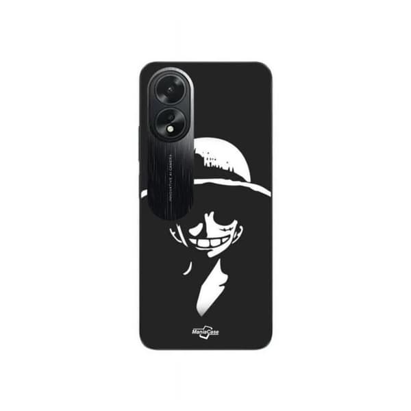 Coque - MANIACASE - Oppo A58 - Sort og hvid - Blød - Monkey D. Luffy Svartvitt