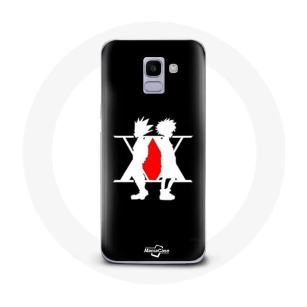 Cover til Samsung Galaxy A8 2018 Hunter x Hunter Manga Logo Sort Baggrund
