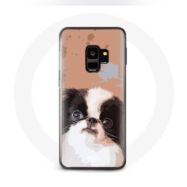 Mobilskal för Samsung Galaxy S9 Plus Japansk Spaniel Svart och Vit Hundras