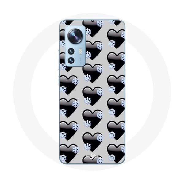 Cover til Xiaomi Mi 12 / 12X Sort hjerte baggrund