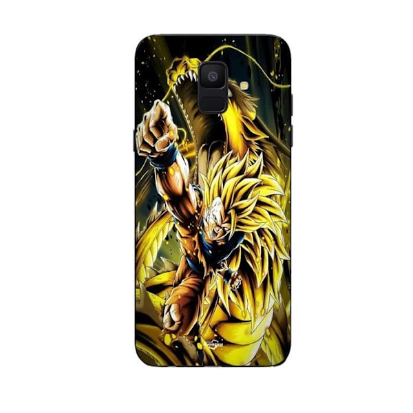Coque Maniacase för Samsung Galaxy A6 2018 Son Goku Super Saiyan SSJ3 Attack Point Dragon svart