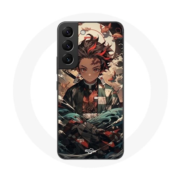 Coque - Maniacase - Samsung Galaxy S21 FE - Demon Slayer Tanjiro - Mjuk - Svart