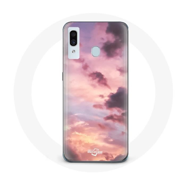 Samsung Galaxy A20e puhelinpidike auringonlasku-taustalla