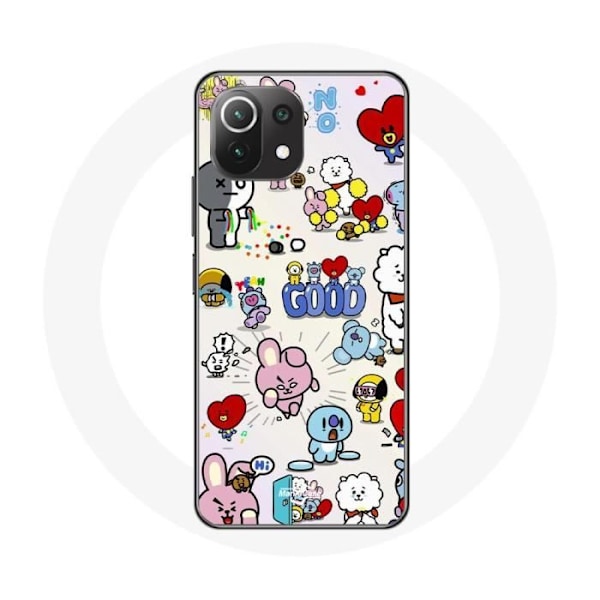 Skydd för Xiaomi Mi 11 Lite BTS Bangtan Sonyeondan BT21 Van Tata Chimmy Cooky Rj Koya Mang Och Shooky