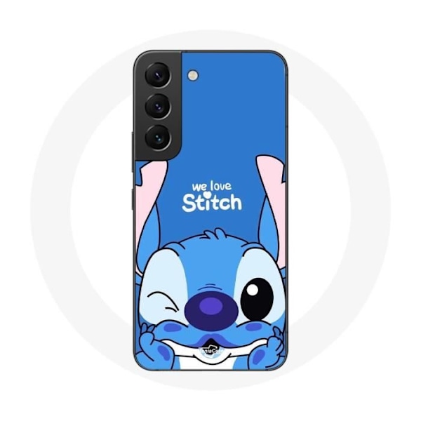 Skydd för Samsung Galaxy S21 FE Söt Stitch Blå Bakgrund