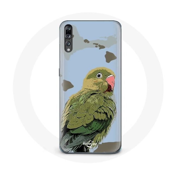 Fodral för Huawei P20 Parakiter Fåglar grön