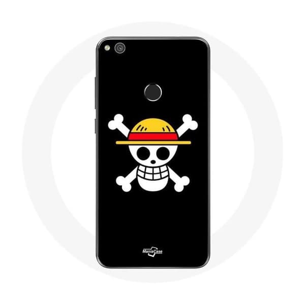 Coque - One Piece - P8 Lite 2017 - Blød - Manga - Dødningehoved - Sort Svart