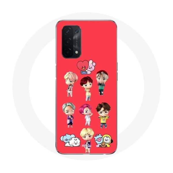 Coque för Oppo A54 5G BTS TinyTAN Animation BT21 Affisch