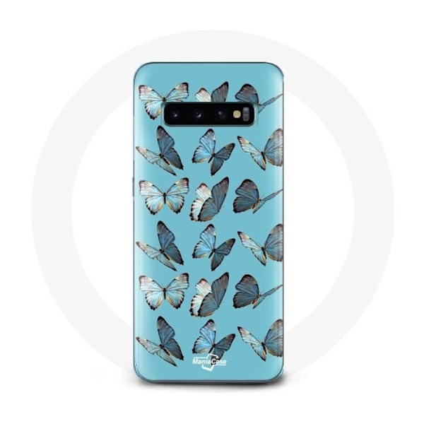 Coque för Samsung Galaxy s10 plus Fjärilar Blå Bakgrund