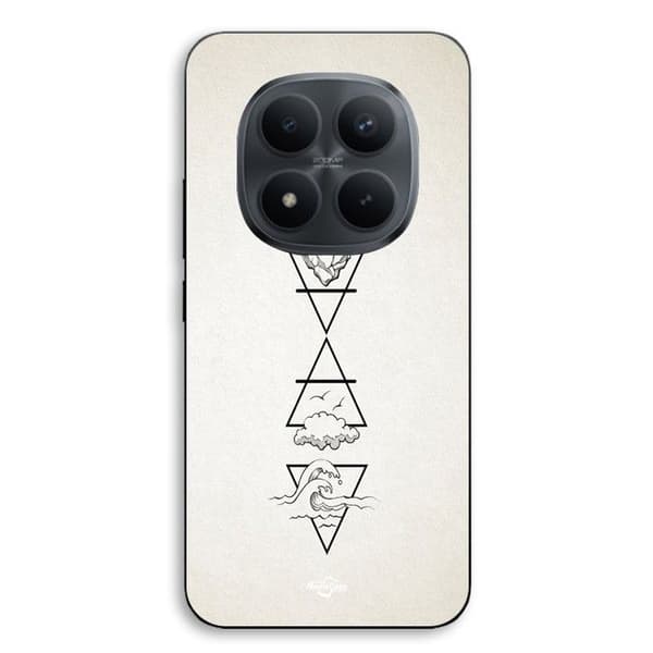 Telefoncover - MANIACASE - Xiaomi Redmi Note 15 Pro 5g - Silikone TPU - Sort - Mønster De 4 hellige elementer
