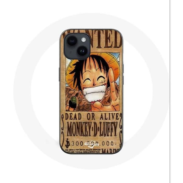 Coque - Maniacase - Iphone 14 Plus - One Piece wanted Luffy - Blød - Sort