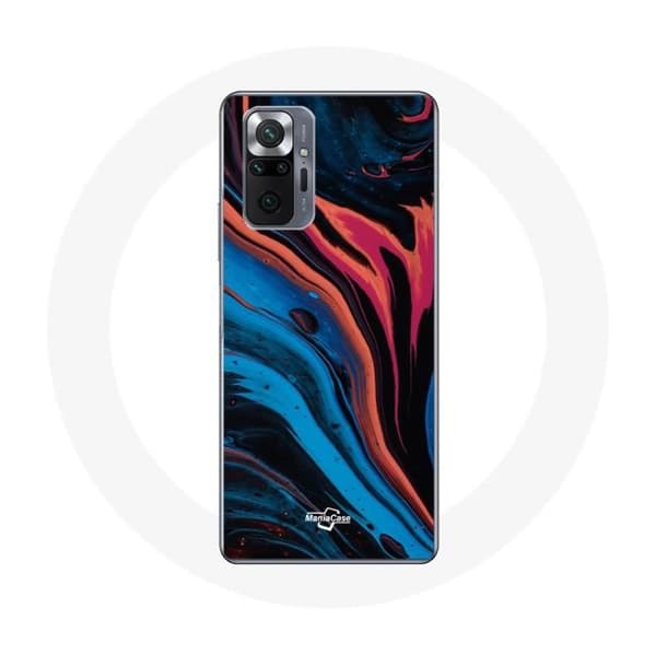 Cover til Xiaomi Redmi Note 10 Pro Abstrakt tekstur blå sort rød