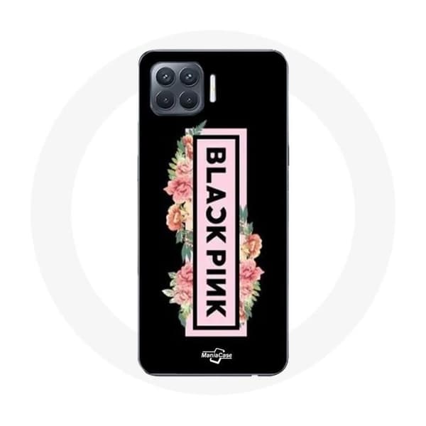 Cover til Oppo A93 Blackpink K-pop Gruppe Logo Sort Rosa Sort Baggrund