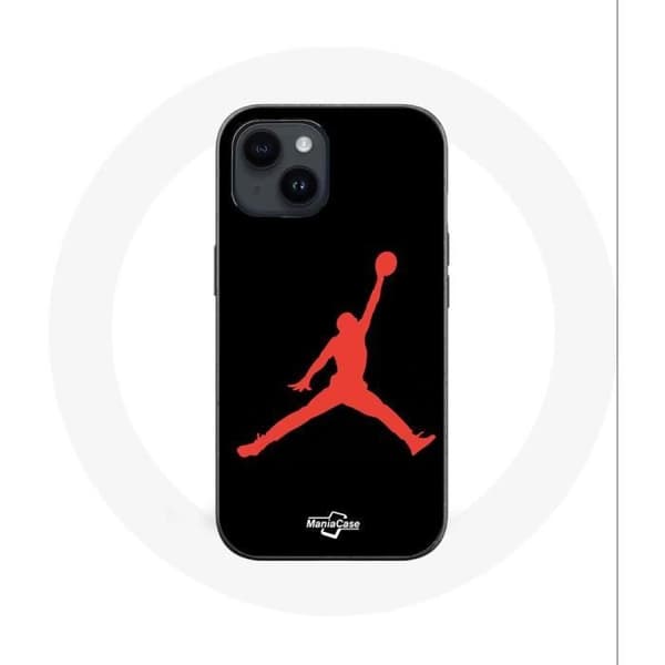 Coque - Maniacase - Iphone 14 - Michael Jordan Logo - Rød - Blød Röd