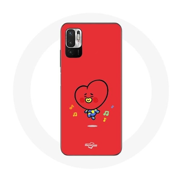 Skydd för Xiaomi Redmi Note 10 5G BTS Bangtan Boys BT21 TATA Röd Bakgrund