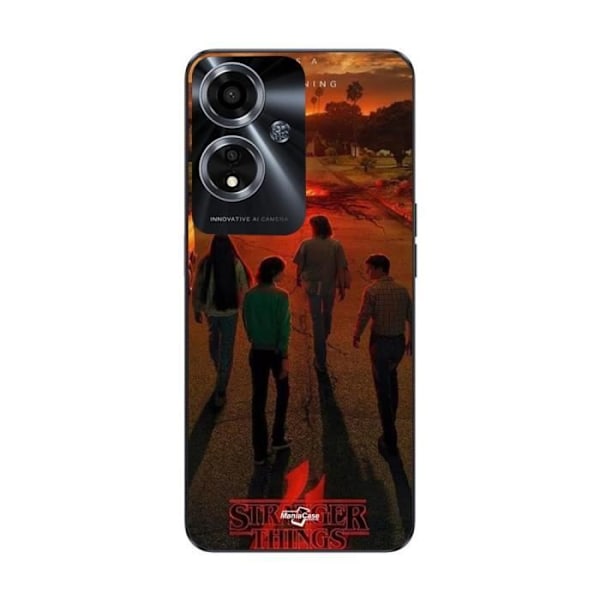 Coque - Maniacase - Oppo A59 5G - Svart - Mjuk - Stranger Things säsong 4