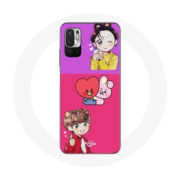 Coque för Xiaomi Poco M3 Pro BTS BT21 Cooky och Tata Bangtan V och Jungkook Fanart
