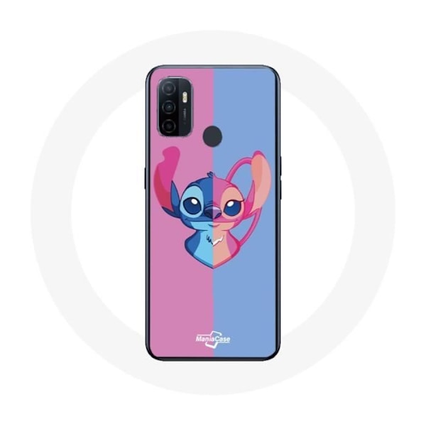 Coque Oppo A53 Stitch och Angel blå rosa