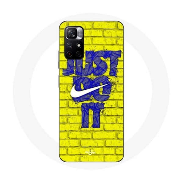 Coque Maniacase för Redmi Note 11 5G logotyp just do it färg blå front gul