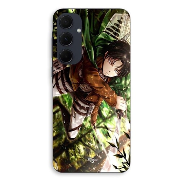 Coque - Maniacase - Samsung Galaxy A35 - Attack on Titan - Flexibel - Svart