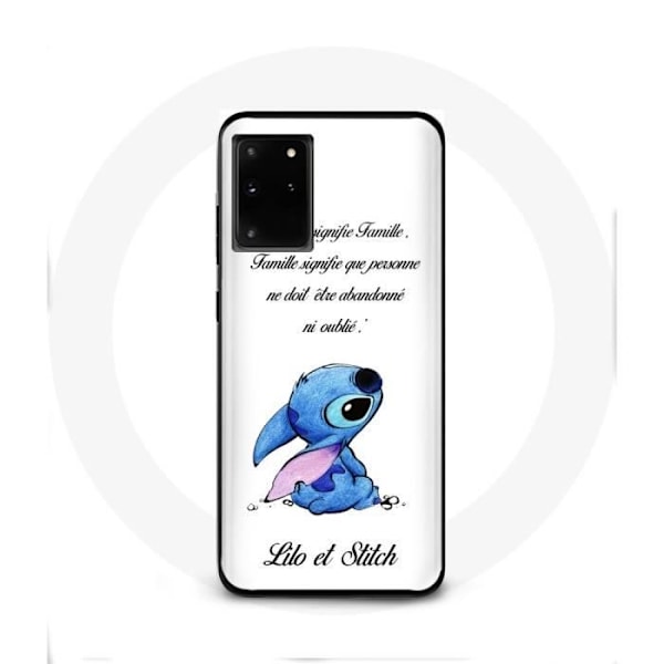 Coque för Samsung Galaxy S11 Plus Lilo och Stitch Ohana Citat Vit