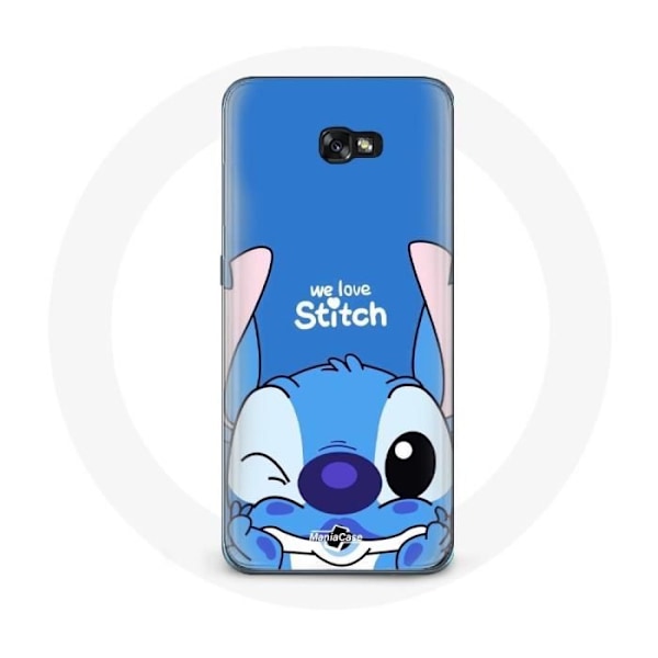 Coque för Samsung A5 2016, söt Stitch med blå bakgrund